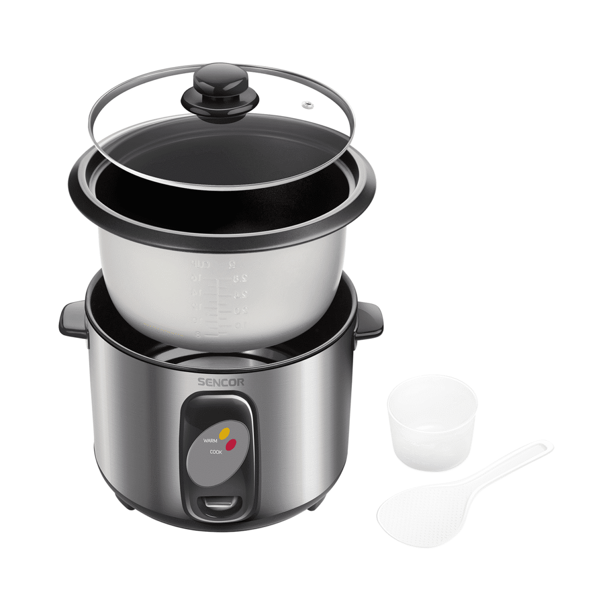 سينكور طاهي أرز كهربائية / 1 لتر / 1000 واط / ستيل - (SRM 1000SS) - Image 3